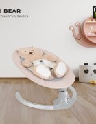 MONI Leagan electric pentru copii Ari Bear Bej cu telecomandaconectare la priza sau baterii5 viteze12 melodiipernuta reductor cu design ursulet inclusa