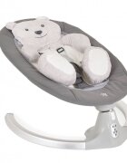 MONI Leagan electric pentru copii Ari Bear Gri cu telecomandaconectare la priza sau baterii5 viteze12 melodiipernuta reductor cu design ursulet inclusa