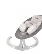 MONI Leagan electric pentru copii Ari Bear Gri cu telecomandaconectare la priza sau baterii5 viteze12 melodiipernuta reductor cu design ursulet inclusa
