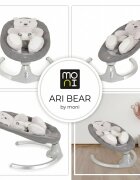 MONI Leagan electric pentru copii Ari Bear Gri cu telecomandaconectare la priza sau baterii5 viteze12 melodiipernuta reductor cu design ursulet inclusa