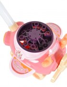 MONI Masina electrica de facut baloane pentru copii Flyer Roz cu maner de impingere design avion solutie de baloane 2x60ml inclusa