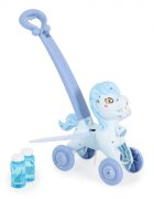 MONI Masina electrica de facut baloane pentru copii Pony Blue Wings cu maner de impingere design avion solutie de baloane 2x60ml inclusa