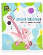 MONI Masina electrica de facut baloane pentru copii Pony Pink Wings cu maner de impingere design avion solutie de baloane 2x60ml inclusa