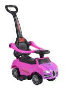 MONI Masinuta copii de impins Rider 2in1 Pink cu maner parental detasabil volan cu melodii spatiu pentru jucarii sub scaun protectie impotriva rasturnarii recomandata copiilor cu varsta peste 2 ani