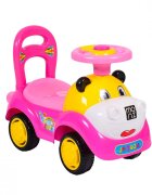 MONI Masinuta copii Ride-On fara pedale Super Car Pink cu functii muzicale si spatiu de depozitare