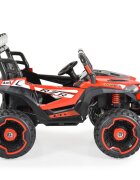 MONI Masinuta electrica pentru copii Jakarta Red 12V 140W de teren 4x4 cu telecomanda player muzical 4 motoare deschidere usi si lumini