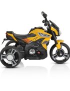 MONI Motocicleta electrica pentru copii Bo Colombo Yellow 12V 60W cu oglinzi suport picioare muzica si lumini