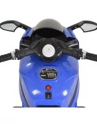 MONI Motocicleta electrica pentru copii Comet Blue 6V7AhRoti rezistenteOglinzi retrovizoareLampi frontale si lumini LEDMuzicaMufa MP3USBPornire la butonSezut ergonomic