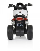 MONI Motocicleta electrica pentru copii Comet White 6V7AhRoti rezistenteOglinzi retrovizoareLampi frontale si lumini LEDMuzicaMufa MP3USBPornire la butonSezut ergonomic