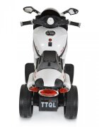 MONI Motocicleta electrica pentru copii Comet White 6V7AhRoti rezistenteOglinzi retrovizoareLampi frontale si lumini LEDMuzicaMufa MP3USBPornire la butonSezut ergonomic