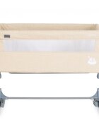 MONI Patut Co-Sleeper Mystery Beige 93x69x72-84 cm multifunctional cu laterala culisantafunctie leganarepozitie anti-reflux 5 pozitii de reglare a inaltimiisaltea si geanta transport incluse