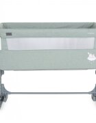 MONI Patut Co-Sleeper Mystery Green 93x69x72-84 cm multifunctional cu laterala culisantafunctie leganarepozitie anti-reflux 5 pozitii de reglare a inaltimiisaltea si geanta transport incluse