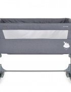 MONI Patut Co-Sleeper Mystery Grey 93x69x72-84 cm multifunctional cu laterala culisantafunctie leganarepozitie anti-reflux 5 pozitii de reglare a inaltimiisaltea si geanta transport incluse