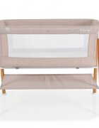 MONI Patut pentru bebelusi Kalinihta Premium Beige 90x53x74 cm cu suport pentru accesoriiplasa insecte si saltea inclusa recomandat de la nastere pana la o greutate de maxim 11 kg