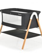 MONI Patut pentru bebelusi Kalinihta Premium Black 90x53x74 cm cu suport pentru accesoriiplasa insecte si saltea inclusa recomandat de la nastere pana la o greutate de maxim 11 kg