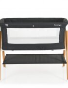 MONI Patut pentru bebelusi Kalinihta Premium Black 90x53x74 cm cu suport pentru accesoriiplasa insecte si saltea inclusa recomandat de la nastere pana la o greutate de maxim 11 kg