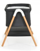 MONI Patut pentru bebelusi Kalinihta Premium Black 90x53x74 cm cu suport pentru accesoriiplasa insecte si saltea inclusa recomandat de la nastere pana la o greutate de maxim 11 kg