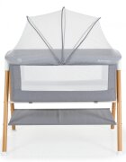 MONI Patut pentru bebelusi Kalinihta Premium Grey 90x53x74 cm cu suport pentru accesoriiplasa insecte si saltea inclusa recomandat de la nastere pana la o greutate de maxim 11 kg