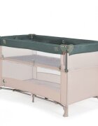 MONI Patut pliabil copii cu laterala culisanta Next level Green3 variante de folosire 2 nivele saltea pliabila inclusa curea fixare la patul parintilor laterale din plasa pentru ventilatie geanta transport125x65x74cm