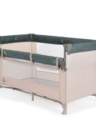 MONI Patut pliabil copii cu laterala culisanta Next level Green3 variante de folosire 2 nivele saltea pliabila inclusa curea fixare la patul parintilor laterale din plasa pentru ventilatie geanta transport125x65x74cm