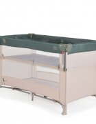 MONI Patut pliabil copii cu laterala culisanta Next level Green3 variante de folosire 2 nivele saltea pliabila inclusa curea fixare la patul parintilor laterale din plasa pentru ventilatie geanta transport125x65x74cm
