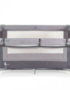 MONI Patut pliabil copii cu laterala culisanta Next level Grey3 variante de folosire2 nivelesaltea pliabila inclusacurea fixare la patul parintilorlaterale din plasa pentru ventilatiegeanta transport125x65x74cm