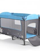 MONI Patut pliabil de calatorie 2in1 Sleepy New Blue 120x60cm cu 2 niveleroti cu blocareusa de acces cu fermoarlaterala cu plasa de ventilatiepliabil compactsaltea pliabilabara cu jucariisaltea de infasat si geanta