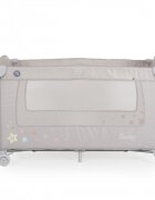 MONI Patut pliabil de calatorie 2in1 Sleepy New Grey 120x60cm cu 2 niveleroti cu blocareusa de acces cu fermoarlaterala cu plasa de ventilatiepliabil compactsaltea pliabilabara cu jucariisaltea de infasat si geanta