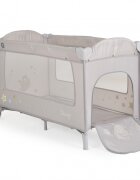 MONI Patut pliabil de calatorie 2in1 Sleepy New Grey 120x60cm cu 2 niveleroti cu blocareusa de acces cu fermoarlaterala cu plasa de ventilatiepliabil compactsaltea pliabilabara cu jucariisaltea de infasat si geanta