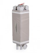 MONI Patut pliabil de calatorie 2in1 Sleepy New Grey 120x60cm cu 2 niveleroti cu blocareusa de acces cu fermoarlaterala cu plasa de ventilatiepliabil compactsaltea pliabilabara cu jucariisaltea de infasat si geanta