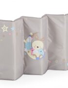 MONI Patut pliabil de calatorie 2in1 Sleepy New Grey 120x60cm cu 2 niveleroti cu blocareusa de acces cu fermoarlaterala cu plasa de ventilatiepliabil compactsaltea pliabilabara cu jucariisaltea de infasat si geanta