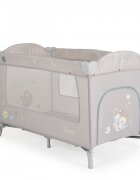 MONI Patut pliabil de calatorie 2in1 Sleepy New Grey 120x60cm cu 2 niveleroti cu blocareusa de acces cu fermoarlaterala cu plasa de ventilatiepliabil compactsaltea pliabilabara cu jucariisaltea de infasat si geanta