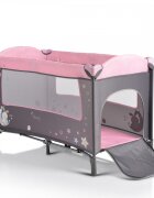 MONI Patut pliabil de calatorie 2in1 Sleepy New Pink 120x60cm cu 2 niveleroti cu blocareusa de acces cu fermoarlaterala cu plasa de ventilatiepliabil compactsaltea pliabilabara cu jucariisaltea de infasat si geanta