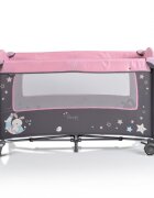 MONI Patut pliabil de calatorie 2in1 Sleepy New Pink 120x60cm cu 2 niveleroti cu blocareusa de acces cu fermoarlaterala cu plasa de ventilatiepliabil compactsaltea pliabilabara cu jucariisaltea de infasat si geanta