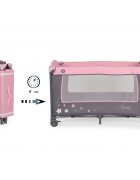 MONI Patut pliabil de calatorie 2in1 Sleepy New Pink 120x60cm cu 2 niveleroti cu blocareusa de acces cu fermoarlaterala cu plasa de ventilatiepliabil compactsaltea pliabilabara cu jucariisaltea de infasat si geanta