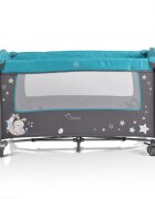 MONI Patut pliabil de calatorie 2in1 Sleepy New Turcoaz 120x60cm cu 2 niveleroti cu blocareusa de acces cu fermoarlaterala cu plasa de ventilatiepliabil compactsaltea pliabilabara cu jucariisaltea de infasat si geanta