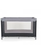 MONI Patut pliabil de calatorie Solo Grey cu un nivelpliere compactasaltea pliabila si geanta transport incluselaterale cu plasa de ventilatieusa de acces cu fermoarideal pentru calatorii sau vizite la bunici