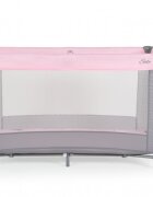 MONI Patut pliabil de calatorie Solo Pink cu un nivelpliere compactasaltea pliabila si geanta transport incluselaterale cu plasa de ventilatieusa de acces cu fermoarideal pentru calatorii sau vizite la bunici