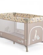 MONI Patut pliabil pentru copii Safari Beige 125x62x75 cm cu un nivelDeschidere laterala cu fermoarSaltea pliabila si geanta transport inclusede la 0 luni pana la 15 kg