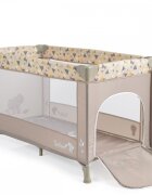 MONI Patut pliabil pentru copii Safari Beige 125x62x75 cm cu un nivelDeschidere laterala cu fermoarSaltea pliabila si geanta transport inclusede la 0 luni pana la 15 kg