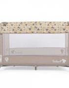 MONI Patut pliabil pentru copii Safari Beige 125x62x75 cm cu un nivelDeschidere laterala cu fermoarSaltea pliabila si geanta transport inclusede la 0 luni pana la 15 kg