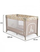MONI Patut pliabil pentru copii Safari Beige 125x62x75 cm cu un nivelDeschidere laterala cu fermoarSaltea pliabila si geanta transport inclusede la 0 luni pana la 15 kg