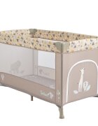 MONI Patut pliabil pentru copii Safari Beige 125x62x75 cm cu un nivelDeschidere laterala cu fermoarSaltea pliabila si geanta transport inclusede la 0 luni pana la 15 kg