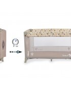 MONI Patut pliabil pentru copii Safari Beige 125x62x75 cm cu un nivelDeschidere laterala cu fermoarSaltea pliabila si geanta transport inclusede la 0 luni pana la 15 kg