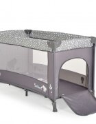 MONI Patut pliabil pentru copii Safari Graphite 125x62x75 cm cu un nivelDeschidere laterala cu fermoarSaltea pliabila si geanta transport inclusede la 0 luni pana la 15 kg