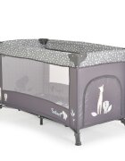 MONI Patut pliabil pentru copii Safari Graphite 125x62x75 cm cu un nivelDeschidere laterala cu fermoarSaltea pliabila si geanta transport inclusede la 0 luni pana la 15 kg