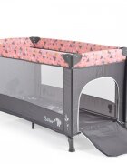 MONI Patut pliabil pentru copii Safari Pink 125x62x75 cm cu un nivelDeschidere laterala cu fermoarSaltea pliabila si geanta transport inclusede la 0 luni pana la 15 kg