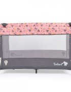 MONI Patut pliabil pentru copii Safari Pink 125x62x75 cm cu un nivelDeschidere laterala cu fermoarSaltea pliabila si geanta transport inclusede la 0 luni pana la 15 kg