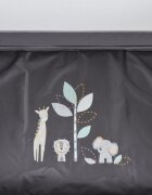 MONI Patut pliabil pentru copii Safari Turquoise 125x62x75 cm cu un nivelDeschidere laterala cu fermoarSaltea pliabila si geanta transport inclusede la 0 luni pana la 15 kg