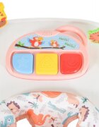 MONI Premergator pentru copii Zoo Pink 2-in-1 transformabil in antepremergatorroti pivotantepliere compactapanou interactiv cu muzica si jucarii